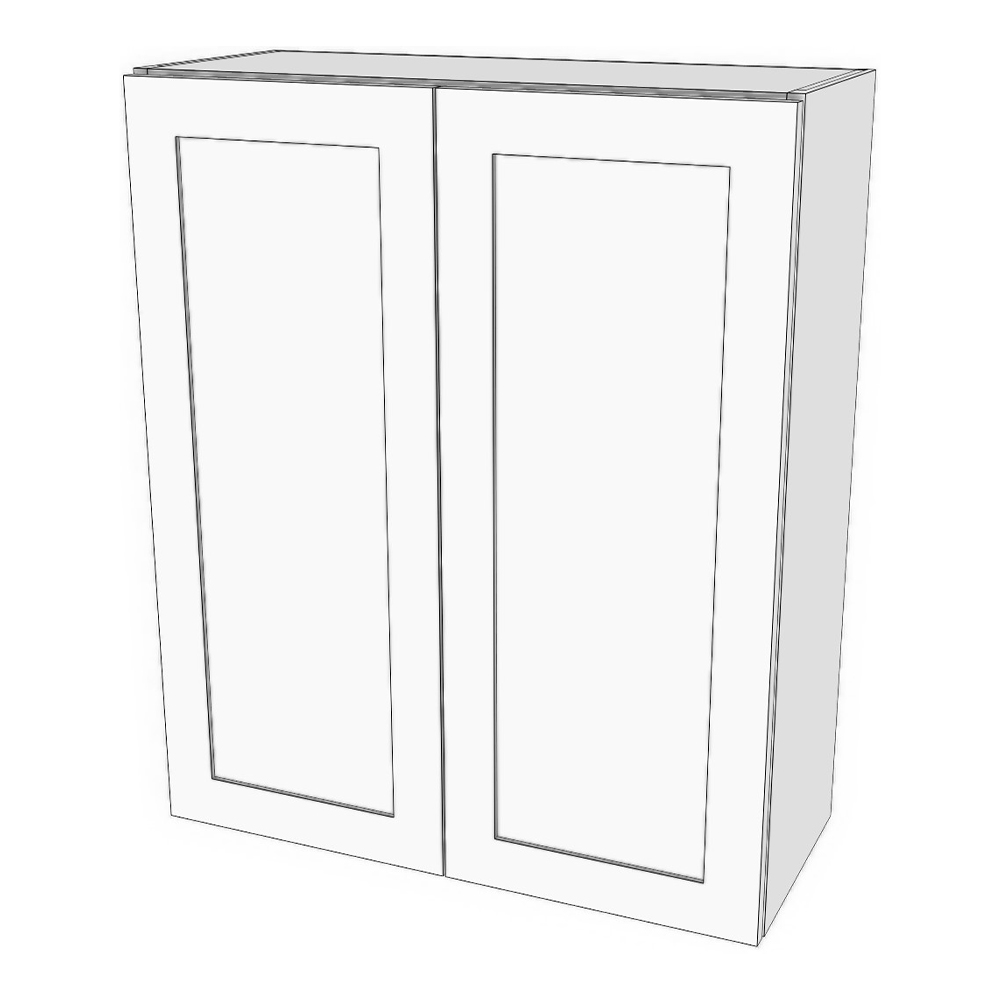 Wall cabinet with doors: 22" to 36" wide, 36" high, 12" deep. 3 adjustable shelves.